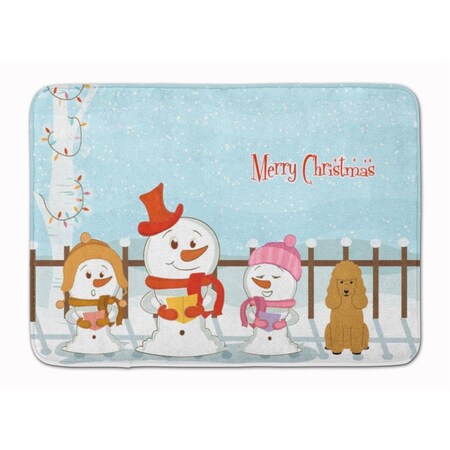 Carolines Treasures Merry Christmas Carolers Poodle Tan Machine Washable Memory Foam Mat BB2400RUG